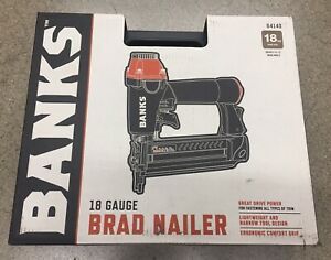 Banks Air Stapler Pneumatic Staple Gun Tool Drives 18 Gauge 1/4&#034; Crown Staples