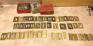 Complete Set Vintage Solid Brass Stencils Full Set With Extras