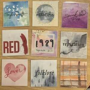 Bestseller - Set 9 PNG Printable Watercolor Taylor Swift Albums