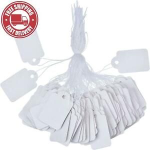 White Marking Tags Price Tags Price Labels Display Tags with Hanging String, 500