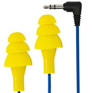 Plugfones Basic Earplug-Earbud Hybrid - Noise Reducing Earphones - Yellow