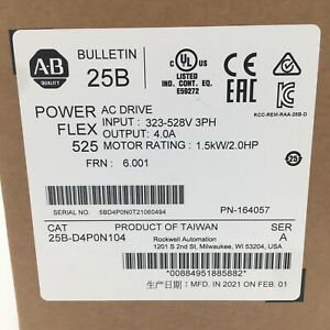 Allen Bradley Powerflex 525 2 hp  25BD4P0N104 Brand new