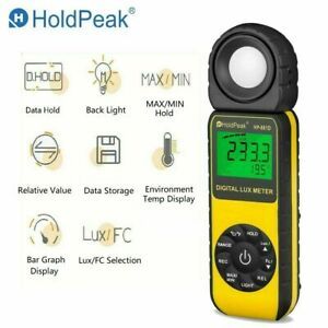 HoldPeak Digital LCD Lux Light Meter 0.01-400000 Lux Luminance Tester Handheld