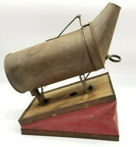 WOODMAN BEE SMOKER Vintage  Wood &amp; Leather Bellows