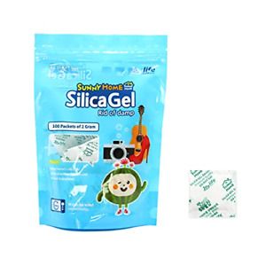 Sunny Home 2 Gram 100 Packs Silica Gel Premium Safe Silica Gel Packs Desiccant –