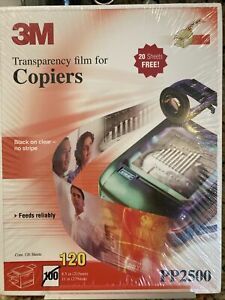 3M Transparency Film for Copiers PP2200 120 Sheets 8.5 x 11 NEW Sealed 