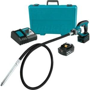 MAKITA Concrete Vibrator Kit Cordless 8 ft. Lithium Ion Power Tool 18 Volt 5.0Ah