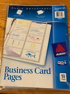 AVERY Business Card Pages for 3-Ring Binder, Pack of 10, #76009 Clear, Holds 200