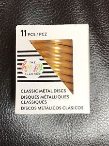 The Happy Planner Classic Metal  Discs 11/Pkg- Gold Heart New