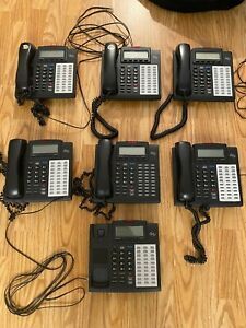 (7) ESI 48 Key H DFP Black Digital Display Charcoal Phones With Stands used