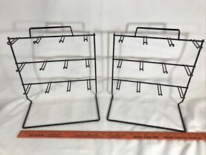 2 Counter Display Rack Black Steel Hanging 12 Arm Merchandise Retail 3 Tier