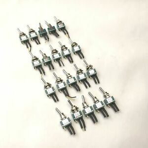 Lot of 20 Alco MTA106D Panel Mount Round Toggle Switch, On-On, 120VAC 24VDC SPDT