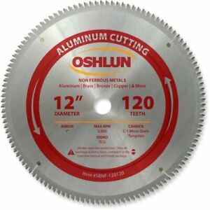 Oshlun SBNF-120120 12-Inch 120 Tooth TCG Saw Blade with 1-Inch Arbor for Alum...