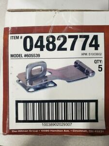 BOX OF 5  3.5&#034; SWIVEL HASP ZINC PLATED HILLMAN #605539