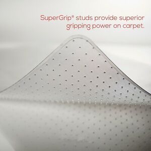 Traditional Lip Chair Mat, Clear, For Carpet with Padding Up to 1/4 in Thick