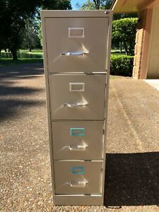 Vertical File Cabinet 4 Drawer Putty 52&#034; x 26&#034; x 15&#034; Lockable
