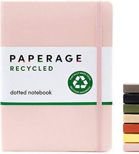 Recycled Dotted Notebook Journal Hardcover with Elastic Closure and Bookmark