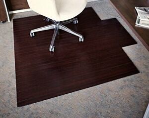 Anji Mountain Standard Bamboo Roll-Up Chairmat 55 x 57-Inch 5mm Thick Dark Ch...