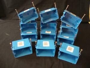 12 Pcs. Blue 18 PVC Single Gang Nail On Electrical Switch Boxes