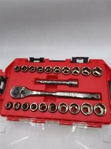 CRAFTSMAN 22pc Chrome Mechanics Tool Set SAE Metric CMMT12030 1/2 inch drive