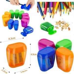 Kidmen Manual Pencil Sharpeners,2 Holes Compact Sharpener With Lid For Kids, Sch