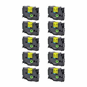 10PK Compatible Brother TZ TZe-S651 Yellow Ex-Adhesive Tape Cassette Label 1&#034;