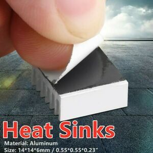 12pcs Aluminum Heatsink Electronic Chip Radiator Thermal Cooler Back Adhesive