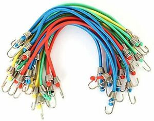 20 Pack Mini Bungee Cords, 10 Inch Rubber Stretchy Bungee Cords with Hooks