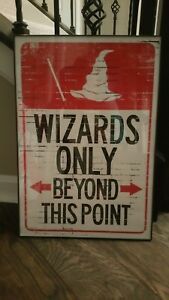 Wizards Only Beyond This Point framed print NEW Harry Potter Swording Hat