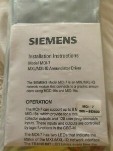 SIEMENS MOI-7 500-892800 NETWORK MXL INPUT OUTPUT MODULE INTERFACE (2 AVAIL.)