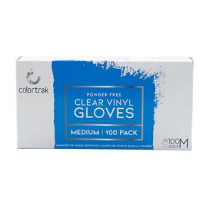 Colortrak Powder Free Vinyl Gloves- Size Medium - 100 Pack
