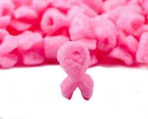 FunPak Packing Peanuts Pink Ribbons  1.5 cu ft Compostable Biodegradable