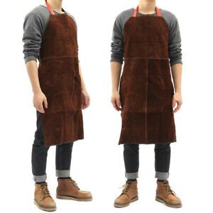 Leather Welders Apron Glaziers Carpenters Blacksmith Hotwork Welding Safety Bib