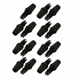 15pcs 6.3mm Line Hole Dia Thread Adjustable Clamps Light Cable Clips Black