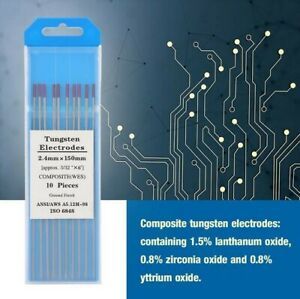 10-Pk TIG Welding Composite Tungsten Electrode 1.5% Lanthanated Purple 2.4*150mm