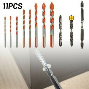 11PCS Multifunctional Drill Bits Ceramic Wall Glass Punching Hole Working Set