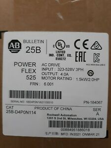 NIB  Allen Bradley 25B Power AC Drive Input 323-528V 3PH Output 4 OA March 2021