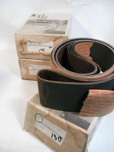 15x LOT 180 GRIT 3M DUO GLASS COATED ABRASIVE 4X106&#034; SANDER SANDING BELTS NOS