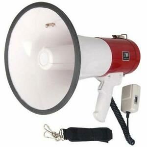Pro 50 Watt Loud Megaphone W/Siren Bullhorn Speaker Outdoor Portable Amplifier