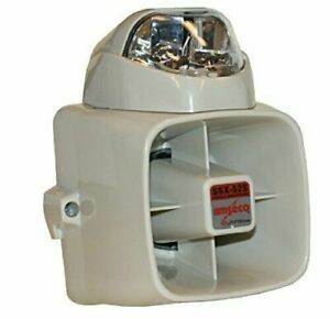 AMSECO SSX-52S OUTDOOR/INDOOR DURABLE SELF-CONTAINED SIREN w/STROBE CLEAR
