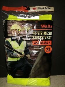 3M Scotchlite Walls HI-VIS Mesh Safety Vest Ansi Class-2 Greenish Yellow 2X