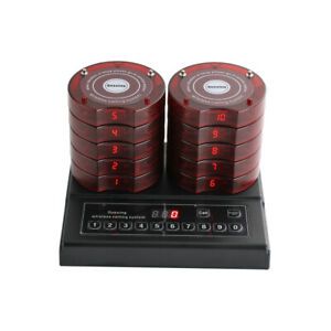 SU-668T 999CH Restaurant Guest Wireless Queuing Paging System 10 Pagers For Shop