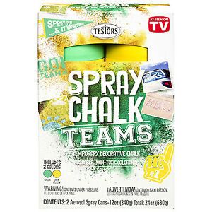 334335 Spray Chalk Team Colors, Dark Yellow &amp; Green, 2-Cans 12-oz. Ea. -