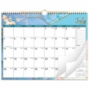 2021-2022 Calendar - 18 Monthly Wall Calendar with Thick Medium Blue Gilding