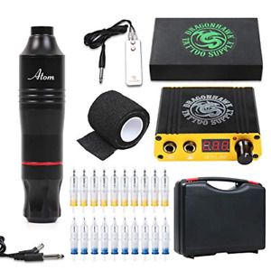 Dragonhawk Cartridge Tattoo Machine Kit Pen Rotary 24 Piece Set, Atom