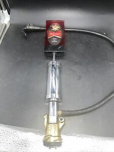 Bud Budweiser King Of Beer Micro Matic Beer Keg Tap Hand Pump Stainless Steel