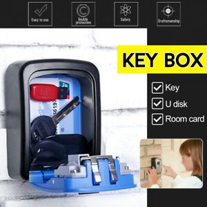 4 Digit Key Safe Box Outdoor Code Lock Storage Case Wall Mounted Large *c