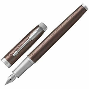 Fountain Pen Parker Im Premium Brown Ct Body Brown Engraved Chrome Blue 19316...