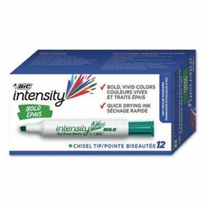Bic Great Erase Bold Dry Erase Markers, Chisel Tip, Green, Dozen (BICDEC11GN)