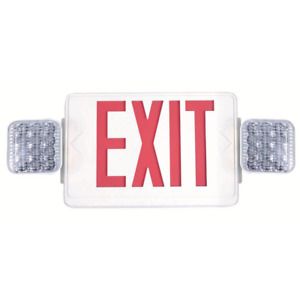 Combo 14-Watt Equivalent Integrated LED White Exit Sign and Emergency Light with
